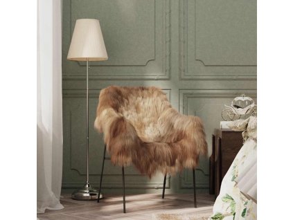 vidaXL Prehoz na stoličku z islandskej ovčej kože, hnedý 70x110 cm