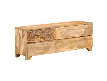 vidaXL TV skrinka, mangový masív 110x30x40 cm