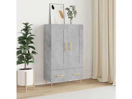 vidaXL Vysoká skrinka betónová sivá 69,5x31x115 cm kompozitné drevo