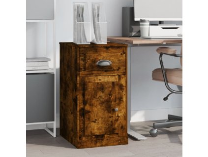 vidaXL Bočná skrinka zásuvka dymový dub 40x50x75 cm kompozitné drevo