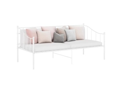 vidaXL Rám rozkladacej pohovky biely kovový 90x200 cm