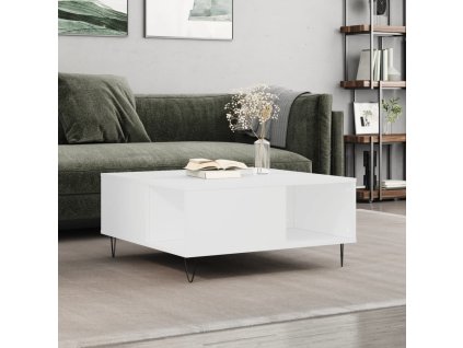 vidaXL Konferenčný stolík biely 80x80x36,5 cm spracované drevo