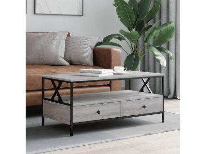 vidaXL Konferenčný stolík sivý sonoma 100x51x45 cm kompozitné drevo