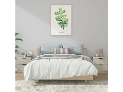 vidaXL Nočné stolíky 2 ks betónové sivé spracované drevo