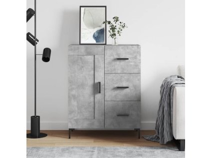 vidaXL Komoda betónovo sivá 69,5x34x90 cm kompozitné drevo