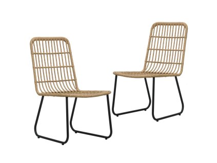 vidaXL Záhradné stoličky 2 ks, polyratan, dubová farba