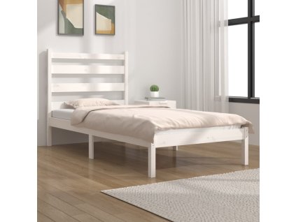 vidaXL Posteľný rám biely borovicový masív 100x200 cm