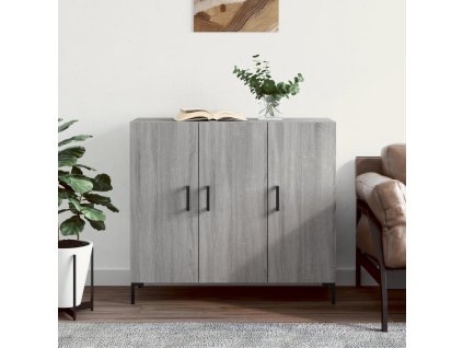 vidaXL Komoda sivý dub sonoma 90x34x80 cm kompozitné drevo