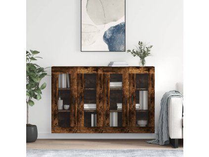 vidaXL Nástenné skrinky 2 ks dymový dub kompozitné drevo