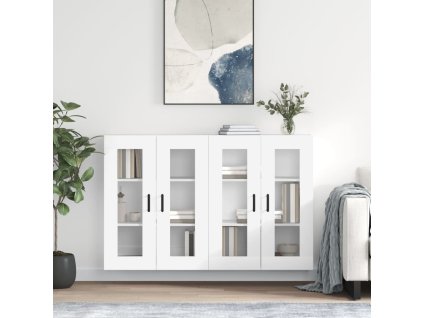 vidaXL Nástenné skrinky 2 ks biele kompozitné drevo