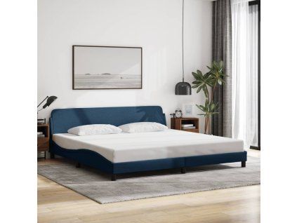 vidaXL Posteľ bez matraca modrá 200x200 cm látka