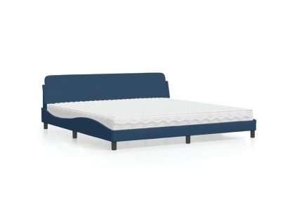 vidaXL Posteľ s matracom modrá 200x200 cm látka