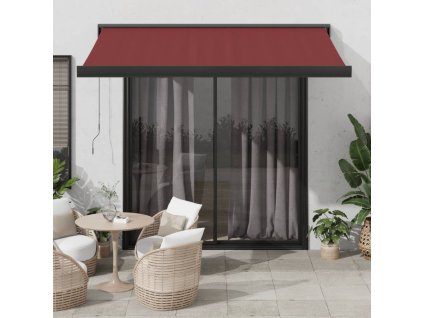 vidaXL Ručne zaťahovacia markíza vínová 350x250 cm