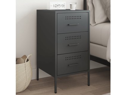 vidaXL Nočný stolík čierny 36x39x68 cm oceľ