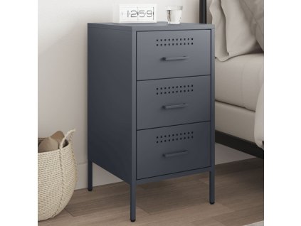 vidaXL Nočný stolík antracitový 36x39x68 cm oceľ