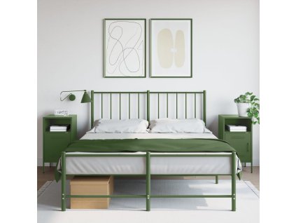 vidaXL Nočné stolíky 2 ks olivovozelené 36x39x68 cm oceľ