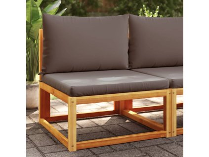 vidaXL Záhradná pohovka bez opierok na ruky s vankúšmi, akácia a ratan