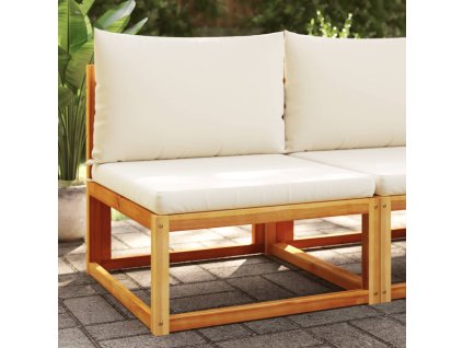 vidaXL Záhradná pohovka bez opierok na ruky s vankúšmi, akácia a ratan