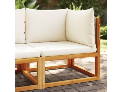 vidaXL Záhradná rohová pohovka s vankúšmi, akácia a ratan