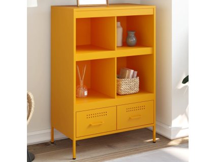 vidaXL Vysoká skrinka horčicovožltá 68x39x101,5 cm oceľ