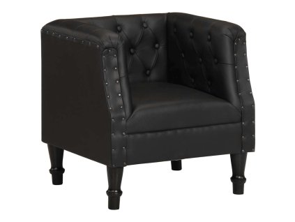 vidaXL Kreslo, čierne, pravá koža