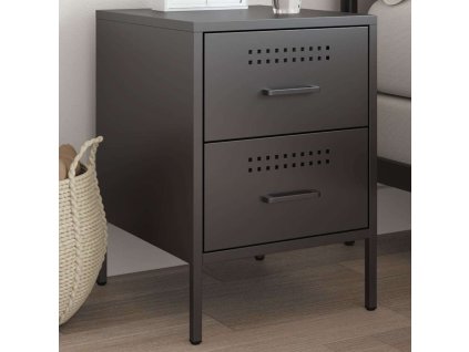 vidaXL Nočný stolík čierny 36x39x50,5 cm oceľ