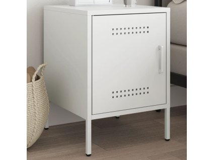 vidaXL Nočný stolík biely 36x39x50,5 cm oceľ