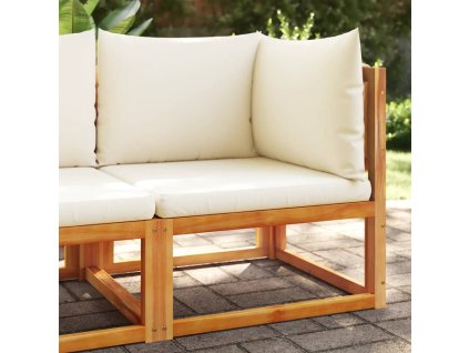 vidaXL Záhradná rohová pohovka s vankúšmi, akácia a lano