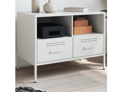 vidaXL TV skrinka biela 68x39x50,5 cm oceľ