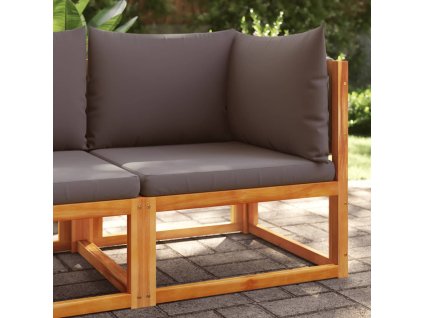 vidaXL Záhradná rohová pohovka s vankúšmi, akácia a lano