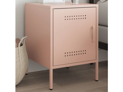 vidaXL Nočný stolík ružový 36x39x50,5 cm oceľ