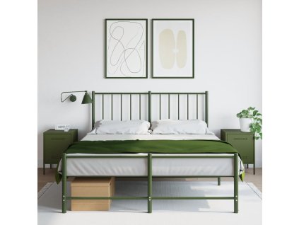 vidaXL Nočné stolíky 2 ks olivovozelené 36x39x50,5 cm oceľ