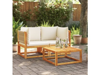 vidaXL Záhradné pohovky rohové s vankúšmi 2 ks, akácia a lano