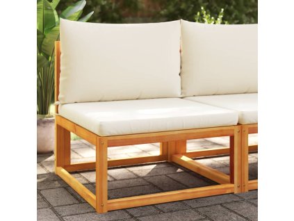 vidaXL Záhradná pohovka bez opierok na ruky s vankúšmi, akácia a lano