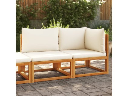 vidaXL Záhradná pohovka s vankúšmi, 2-miestna, akácia a lano