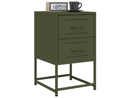 vidaXL Nočné stolíky 2 ks olivovozelené 36x39x60,5 cm oceľ
