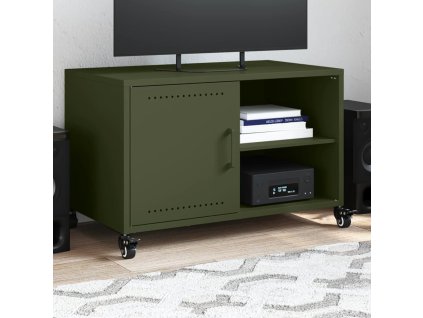 vidaXL TV skrinka olivovo-zelená 68x39x43,5 cm oceľ