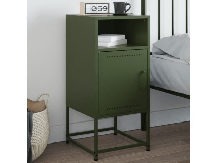vidaXL Nočný stolík olivovozelený 36x39x78 cm oceľ