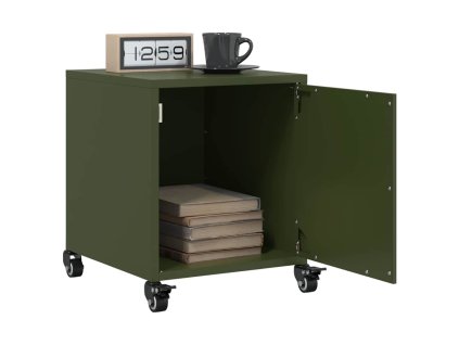 vidaXL Nočné stolíky 2 ks olivovozelené 36x39x43,5 cm oceľ