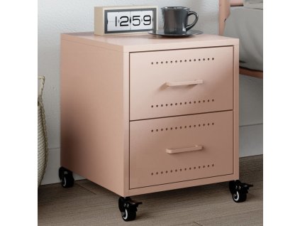 vidaXL Nočný stolík ružová 36x39x43,5 cm oceľ