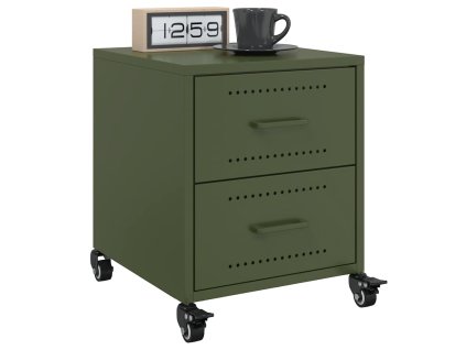 vidaXL Nočné stolíky 2 ks olivovozelené 36x39x43,5 cm oceľ