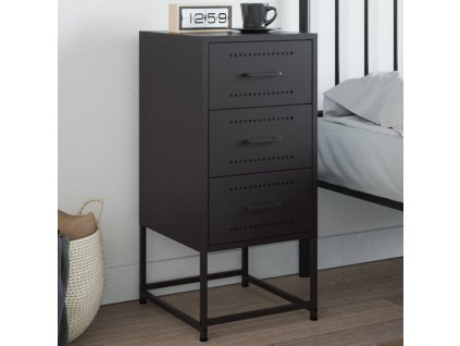 vidaXL Nočný stolík čierny 36x39x78 cm oceľ
