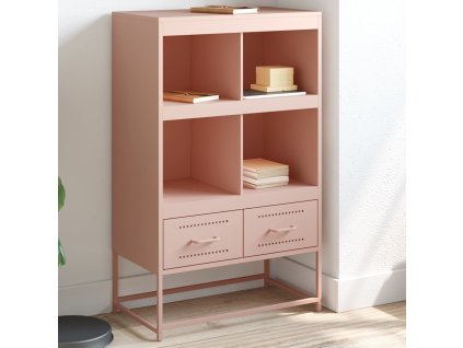 vidaXL Vysoká skrinka ružová 68x39x111,5 oceľ