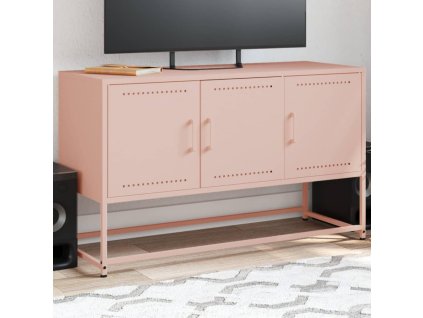 vidaXL TV skrinka ružová 100,5x39x60,5 cm oceľ