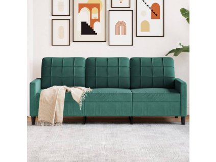 vidaXL 3-miestna pohovka tmavozelená 180 cm zamat