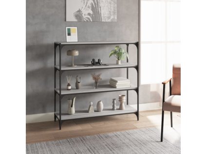 vidaXL Knižnica sivý dub sonoma 100x33x100 cm spracované drevo a oceľ