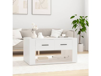 vidaXL Konferenčný stolík biely 80x50x40 cm spracované drevo