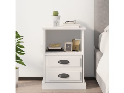 vidaXL Nočný stolík biely 43x36x60 cm