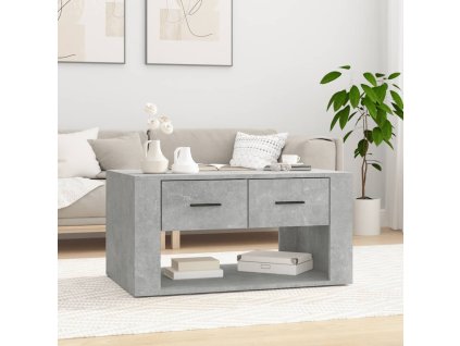 vidaXL Konferenčný stolík betónový sivý 80x50x40 cm spracované drevo