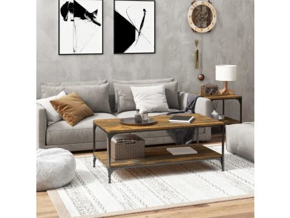 vidaXL Konferenčný stolík dymový dub 100x50x40 cm spracované drevo